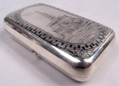 Antique Russian Silver & Niello Cigar Case with Sukharev Tower