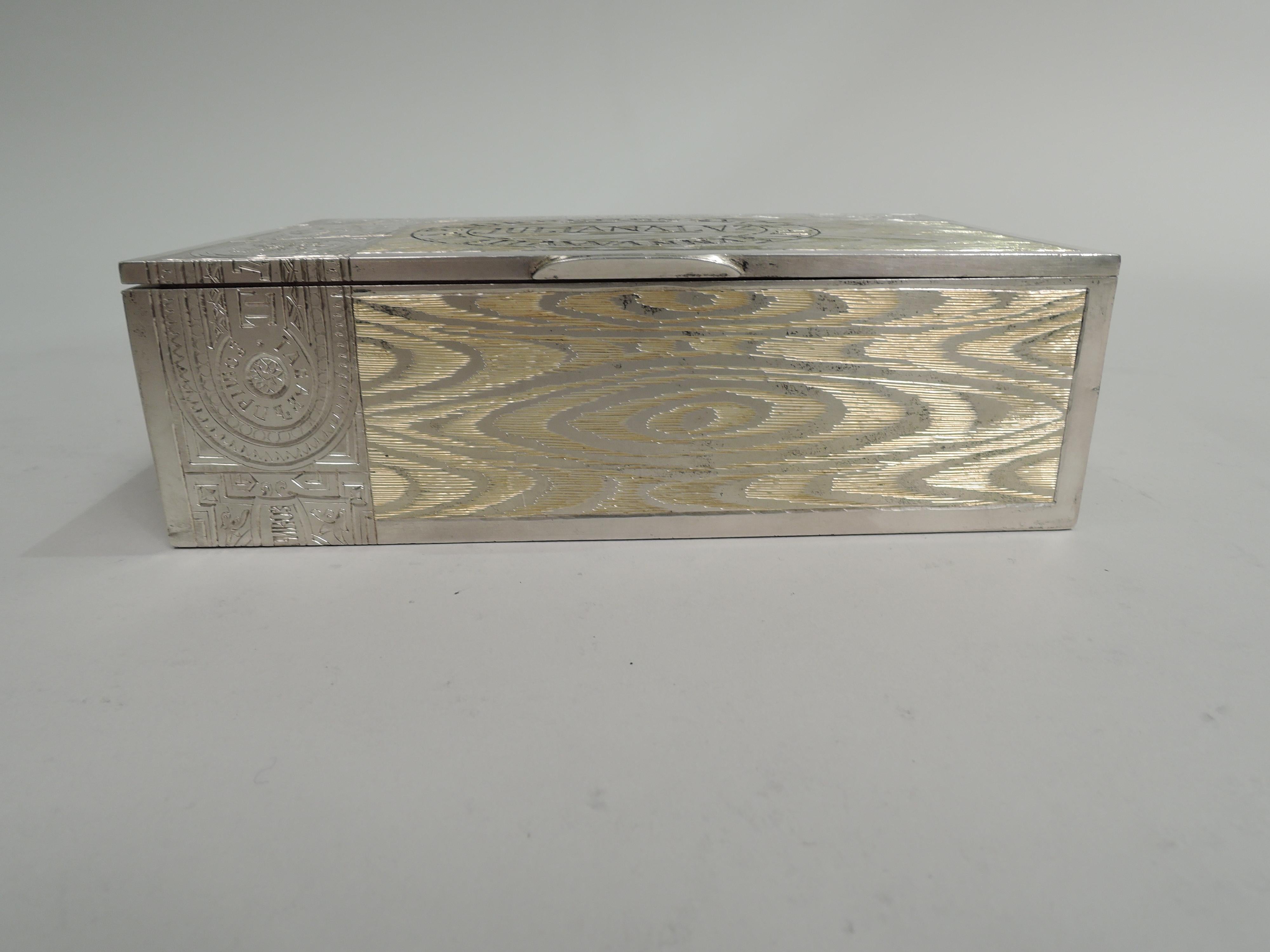 Victorian Antique Russian Silver Novelty Trompe-l’Oeil Box for Cuban Cigars