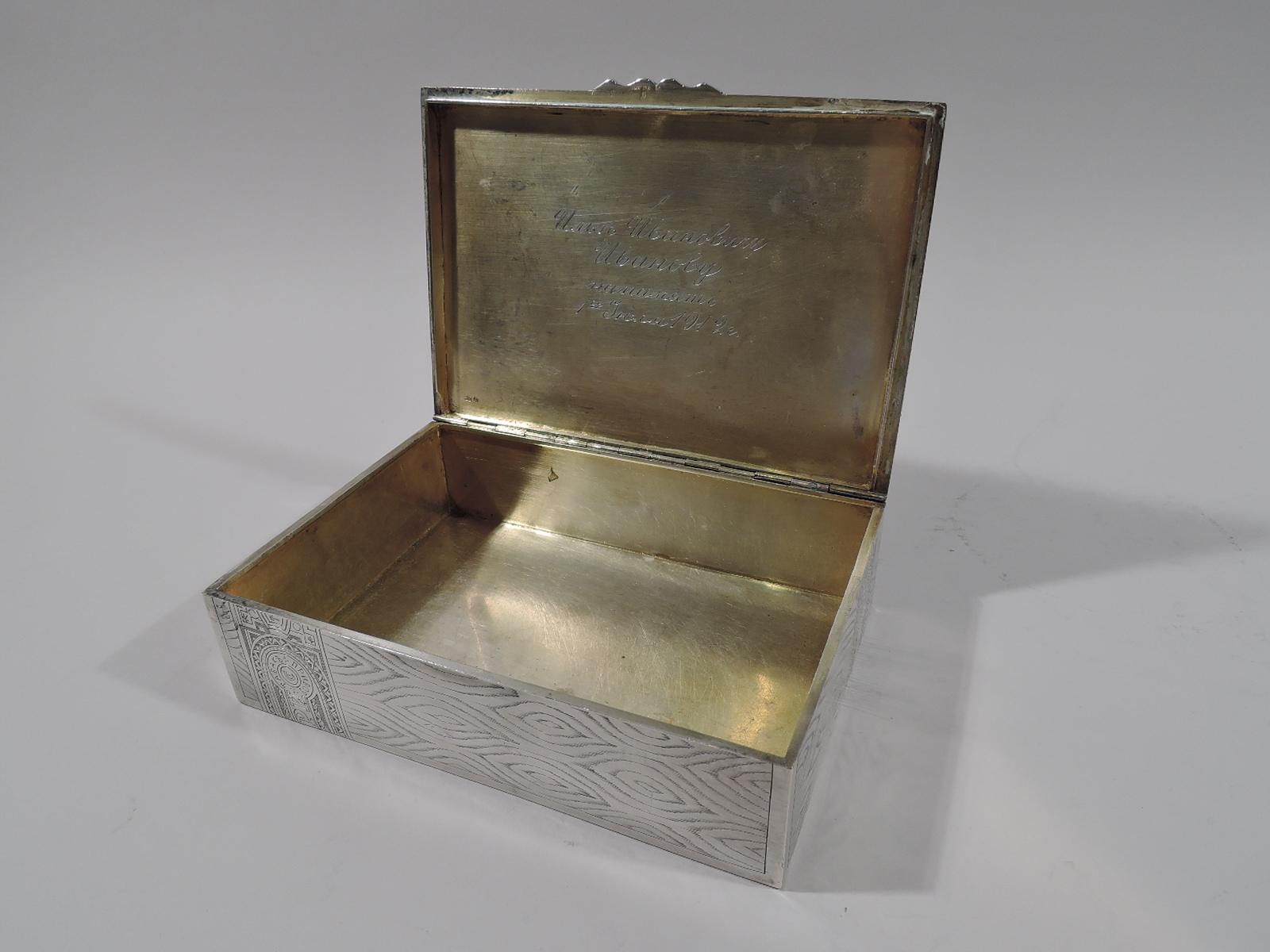 Antique Russian Silver Novelty Trompe-l’Oeil Box for Cuban Cigars 1