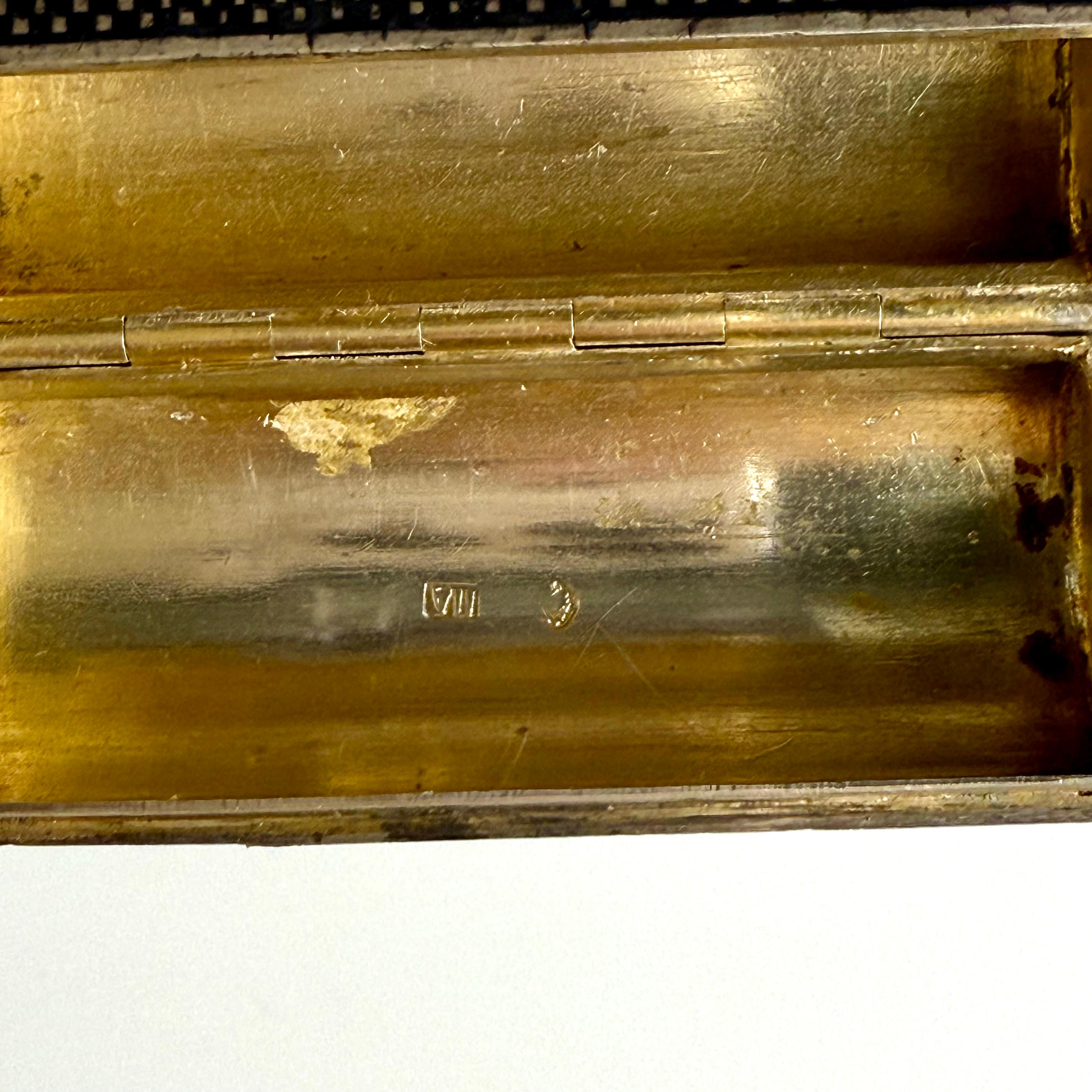 Antigua caja de cerillas rusa de plata con diseño de lunares Niello Circa siglo XIX en venta 7