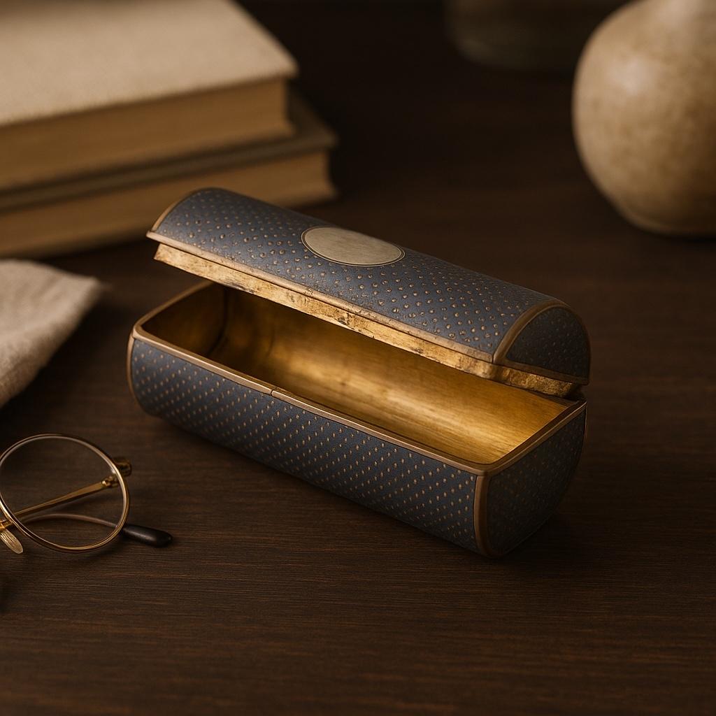Ejemplo raro y distinguido de la artesanía rusa del siglo XIX, esta antigua caja de cerillas de plata combina el diseño utilitario con el arte refinado. De forma cilíndrica, la tapa abatible se abre para revelar un interior ricamente dorado, que