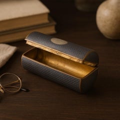 Antique Russian Silver Polka Dot Niello Pattern Match Box Circa 19th Century