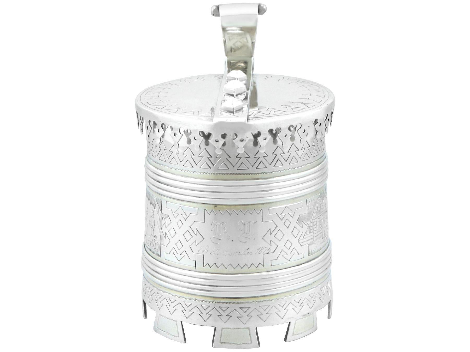 Sterling Silver Antique Russian Silver Tankard For Sale