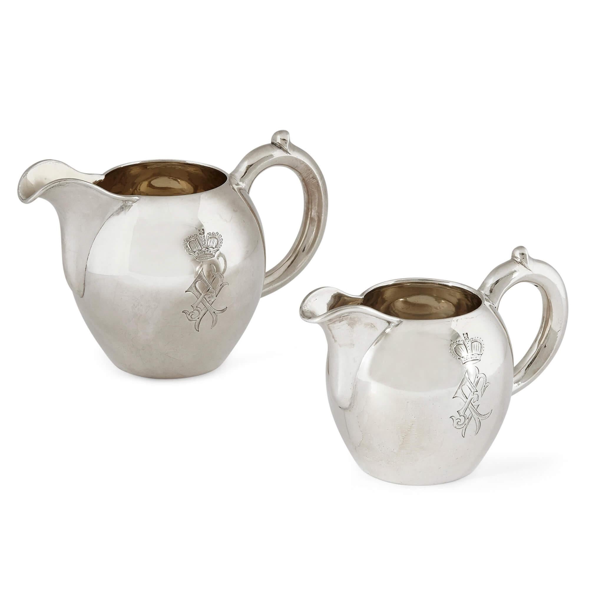 Gilt Antique Russian Silver Tea-set For Sale