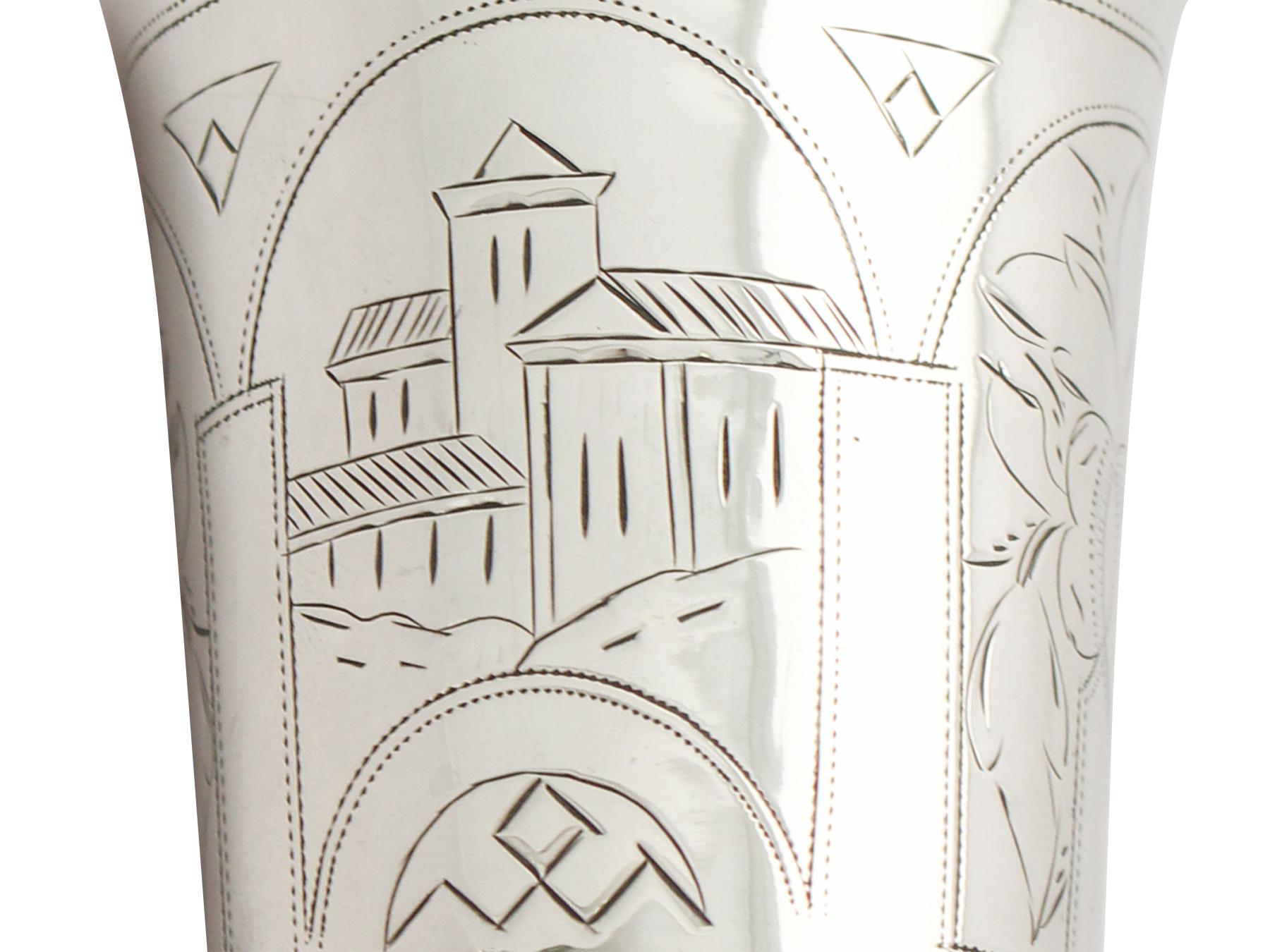 Coupe / gobelet à vodka russe Kiddush en argent des années 1800 Bon état - En vente à Jesmond, Newcastle Upon Tyne