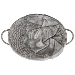 Antique Russian Solid Silver Trompe L'Oeil Basket, Ovchinnikov, circa 1885