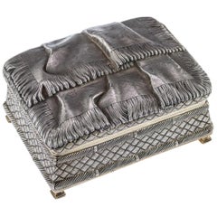 Antique Russian Solid Silver Trompe L'oeil Box, Ivan Khlebnikov, circa 1891