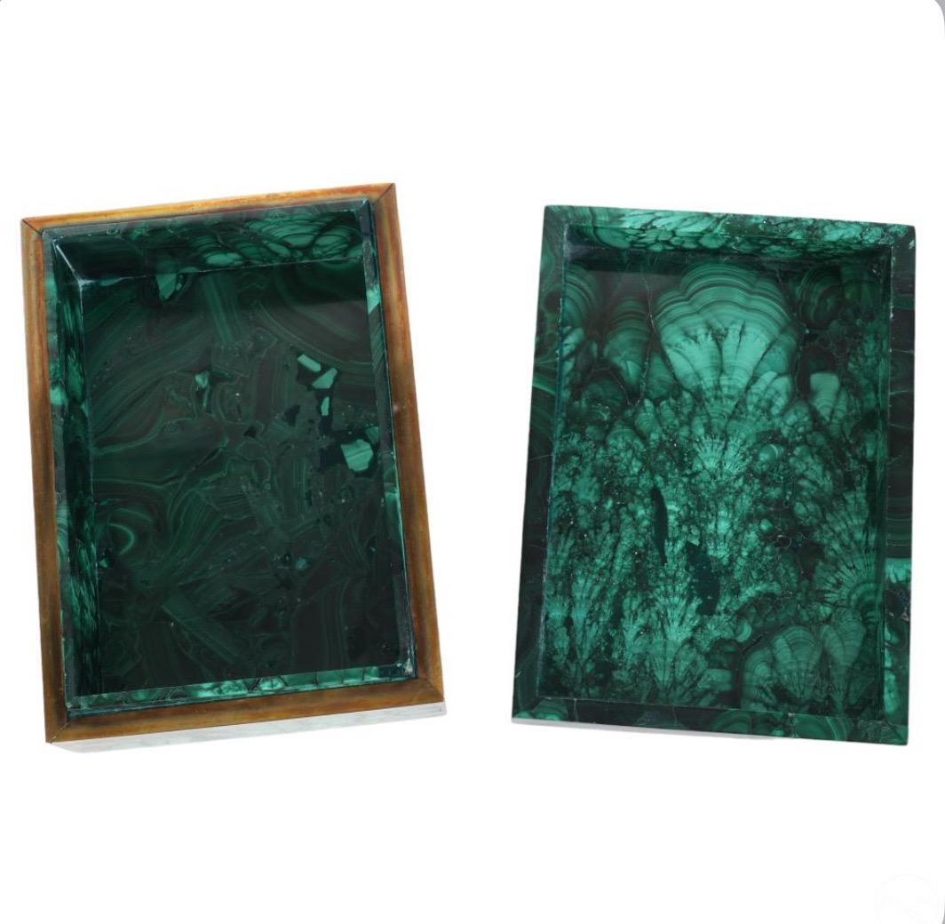 Ancienne boîte commode autrichienne à couvercle en malachite Bon état - En vente à Los Angeles, CA