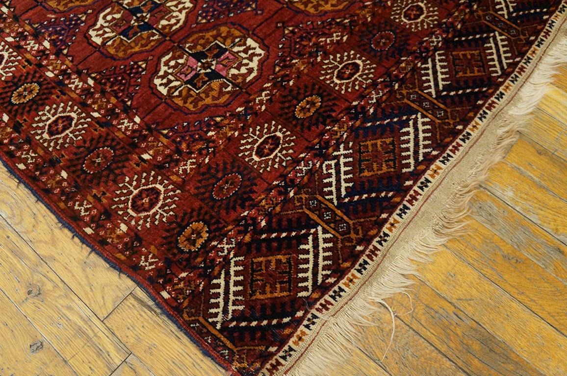 Hand-Knotted Antique Russian Tekke Turkman Rug from 1920s For Sale