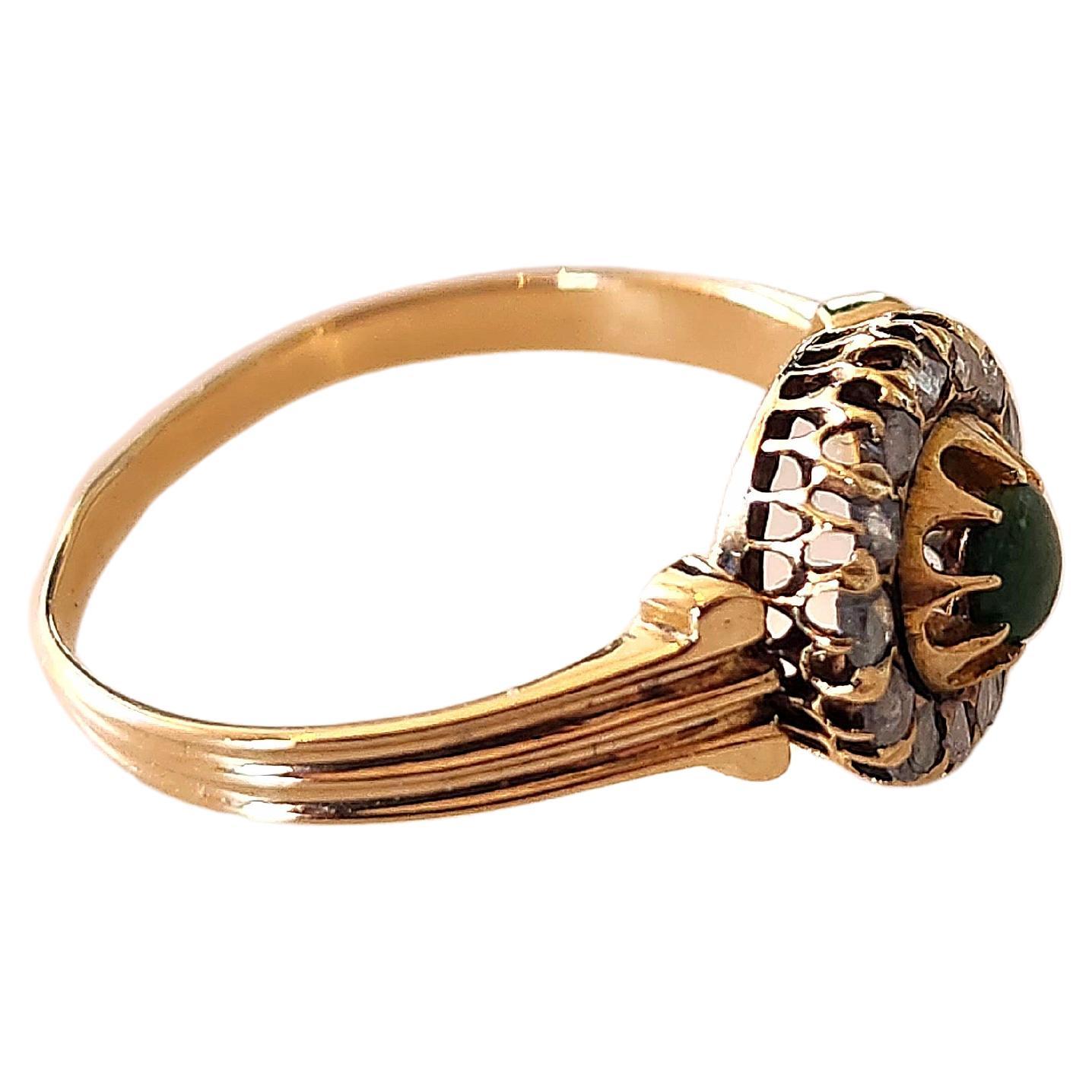 Women's Antique Russian Terqouise Gold Ring For Sale