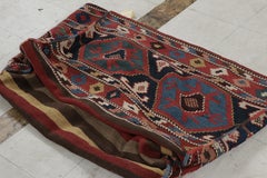 Antique Russian Tribal Bag Kilim with Geometric Patterns - Rug & Kilim