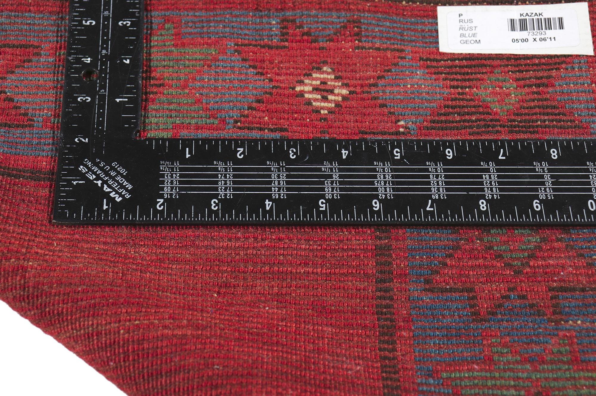 Antique Red Caucasian Kazak Rug For Sale 1