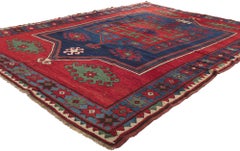 Antique Red Caucasian Kazak Rug