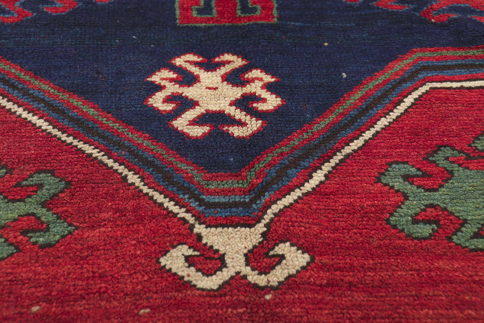 Wool Antique Red Caucasian Kazak Rug For Sale