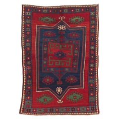 Antique Red Caucasian Kazak Rug