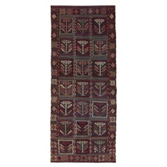 Tapis Kilim russe ancien en bleu brodé à motif géométrique par Rug & Kilim