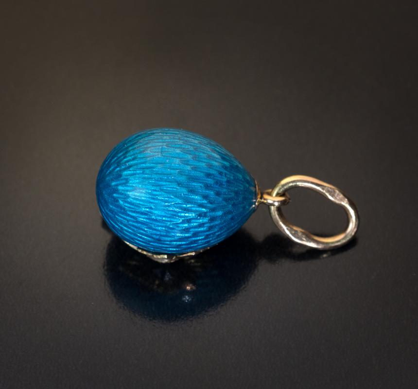 guilloche enamel pendant