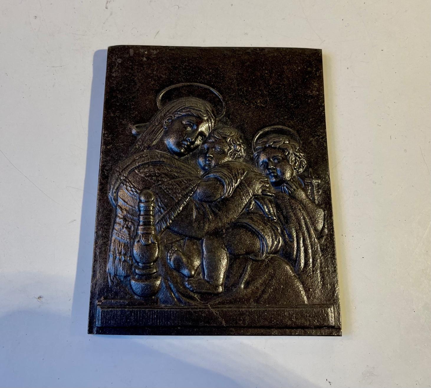 Victorian Antique Russian Wall Relief, Icon in Bronze, 19th Century For Sale