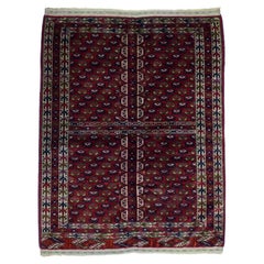 Alfombra antigua Yamud Bokara 3'5'' x 4'2''