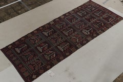 Antiker russischer Kelim-Teppich in Blau mit geometrischem Muster von Teppich & Kelim