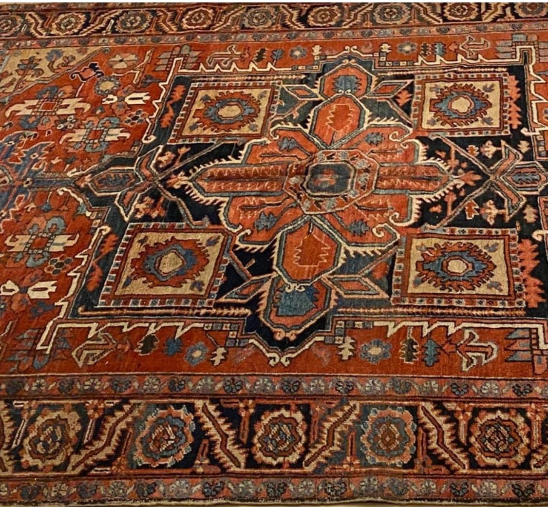 Heriz rugs are one of the most famous rugs from Iran, because of their very unique and distinguishable style. Heriz is a city located in northwestern Iran, near the city of Tabriz, which is a major rug-weaving center in Iran. Most often, Heriz rugs