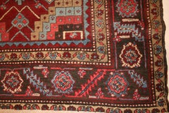 Antique Rust Red Heriz Rug with All-Over Design of Stylised Leafs and Palmettes