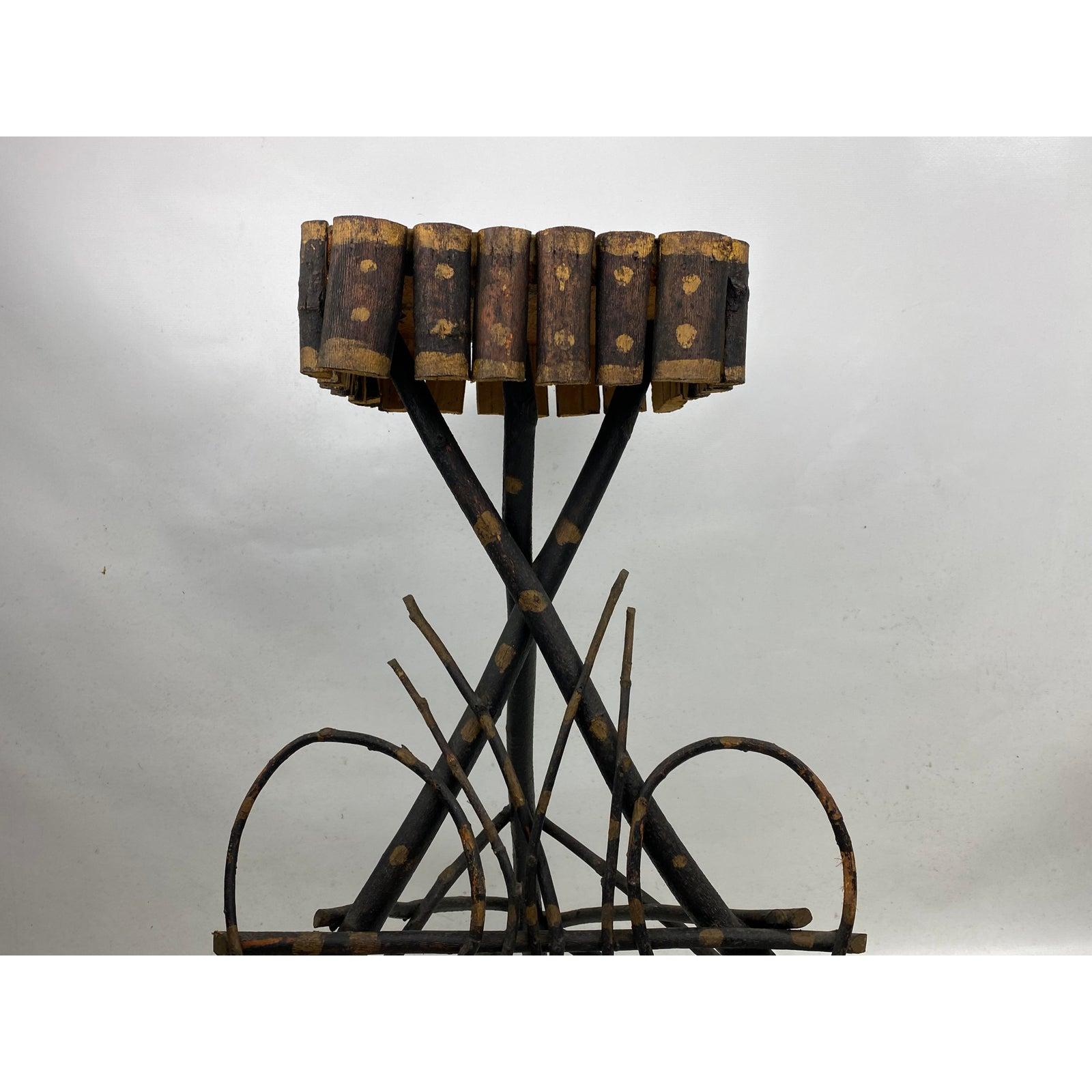 American Antique Rustic Adirondack Twig Plant Stand