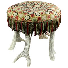 Antique Rustic Antler Stool, circa 1900