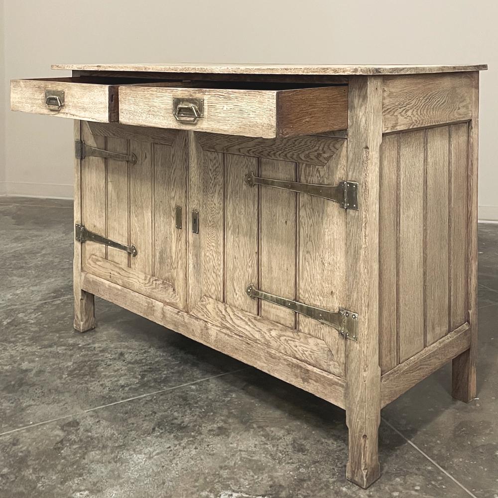 Early 20th Century Antique Rustic Arts & Crafts Period Low Buffet ~ Credenza For Sale