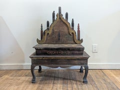 Antique Rustic Buddhist Step Candle Table Altar