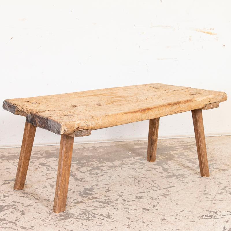 Hungarian Antique Rustic Butchers Top Coffee Table