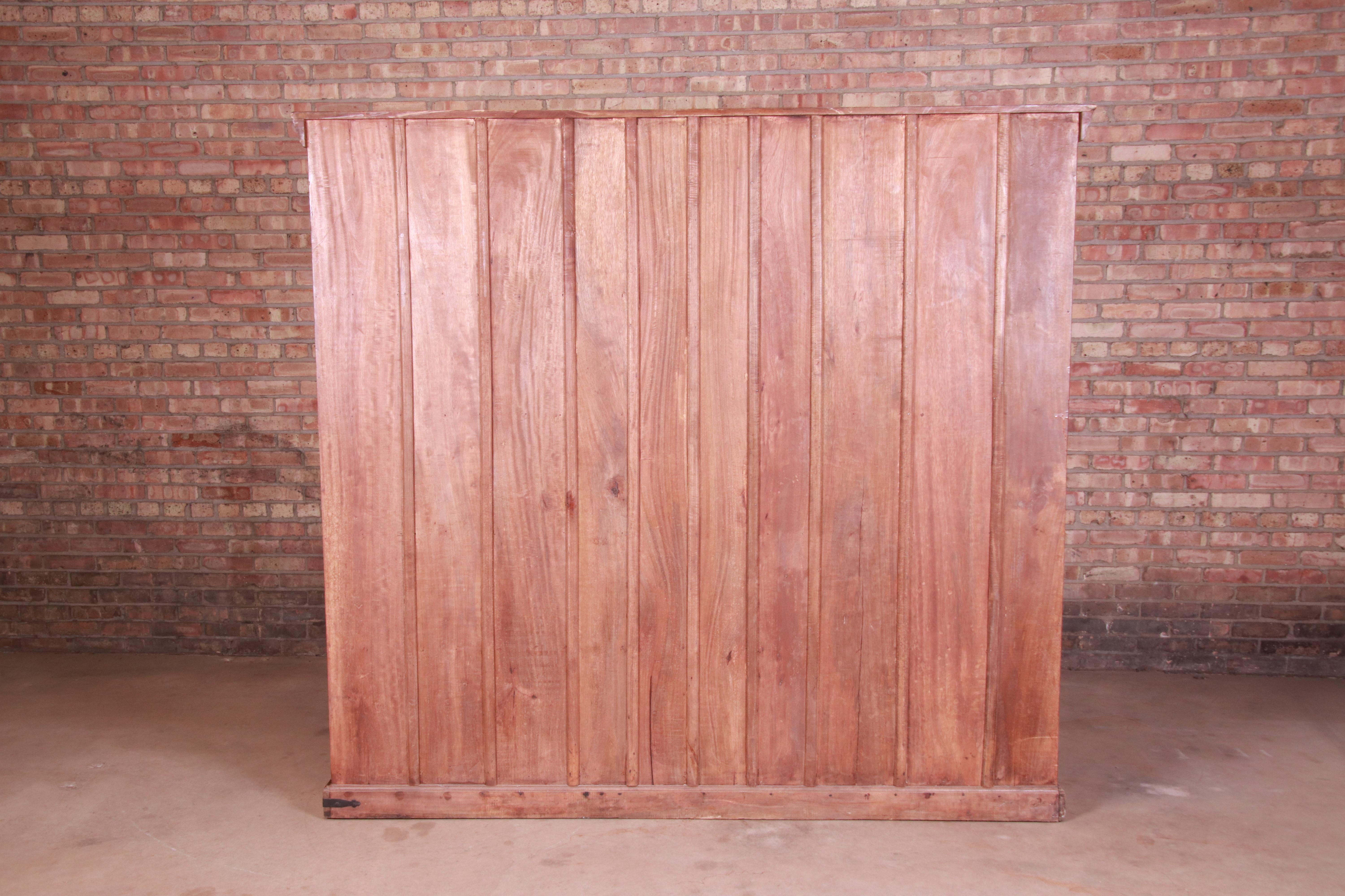 Antique Rustic Carved Walnut Triple Bookcase, Circa 1900 10