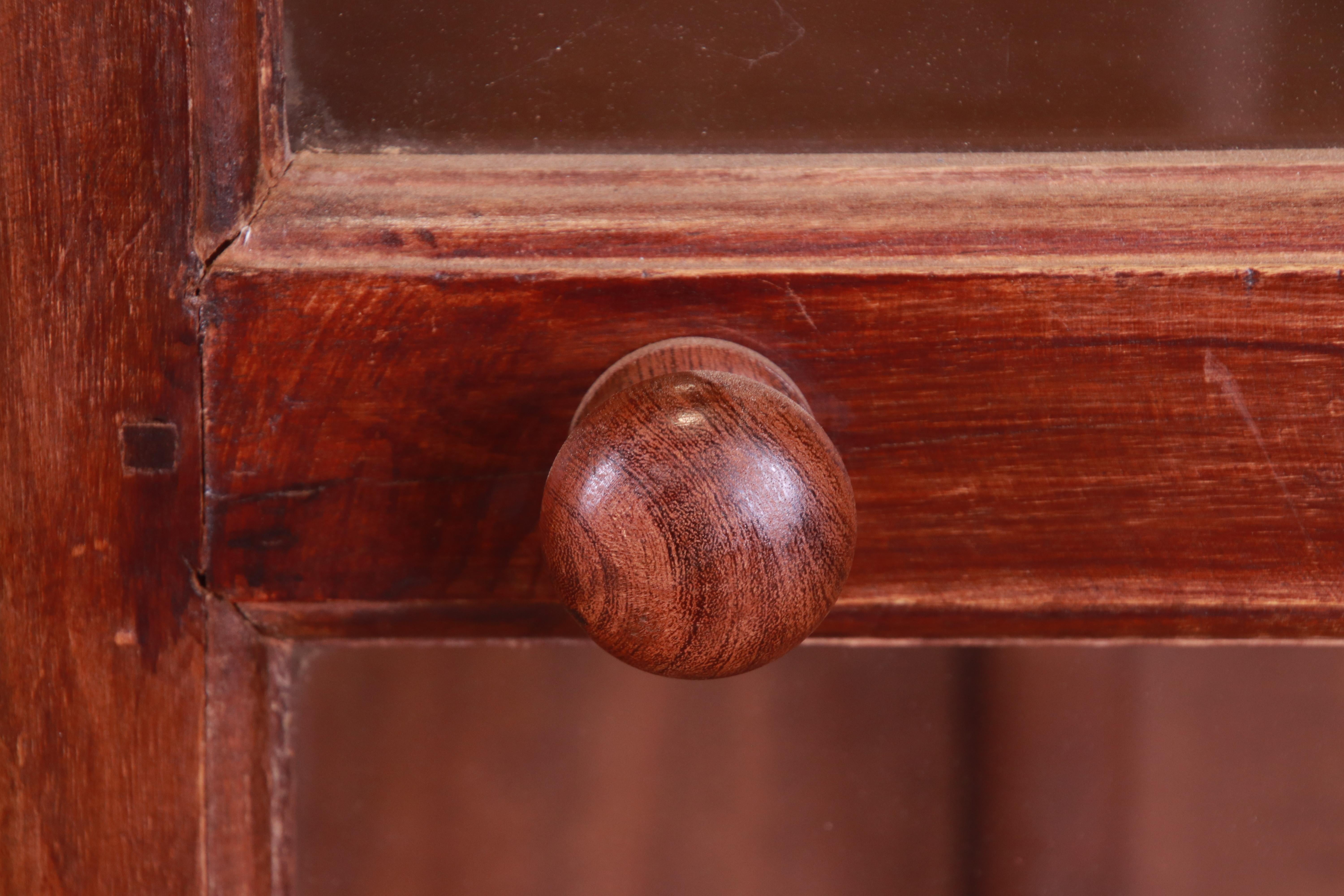 Antique Rustic Carved Walnut Triple Bookcase, Circa 1900 4