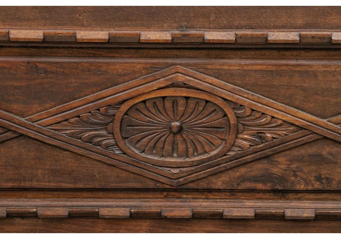 Antique Rustic Carved Wood Chest as Cocktail Table For Sale 2