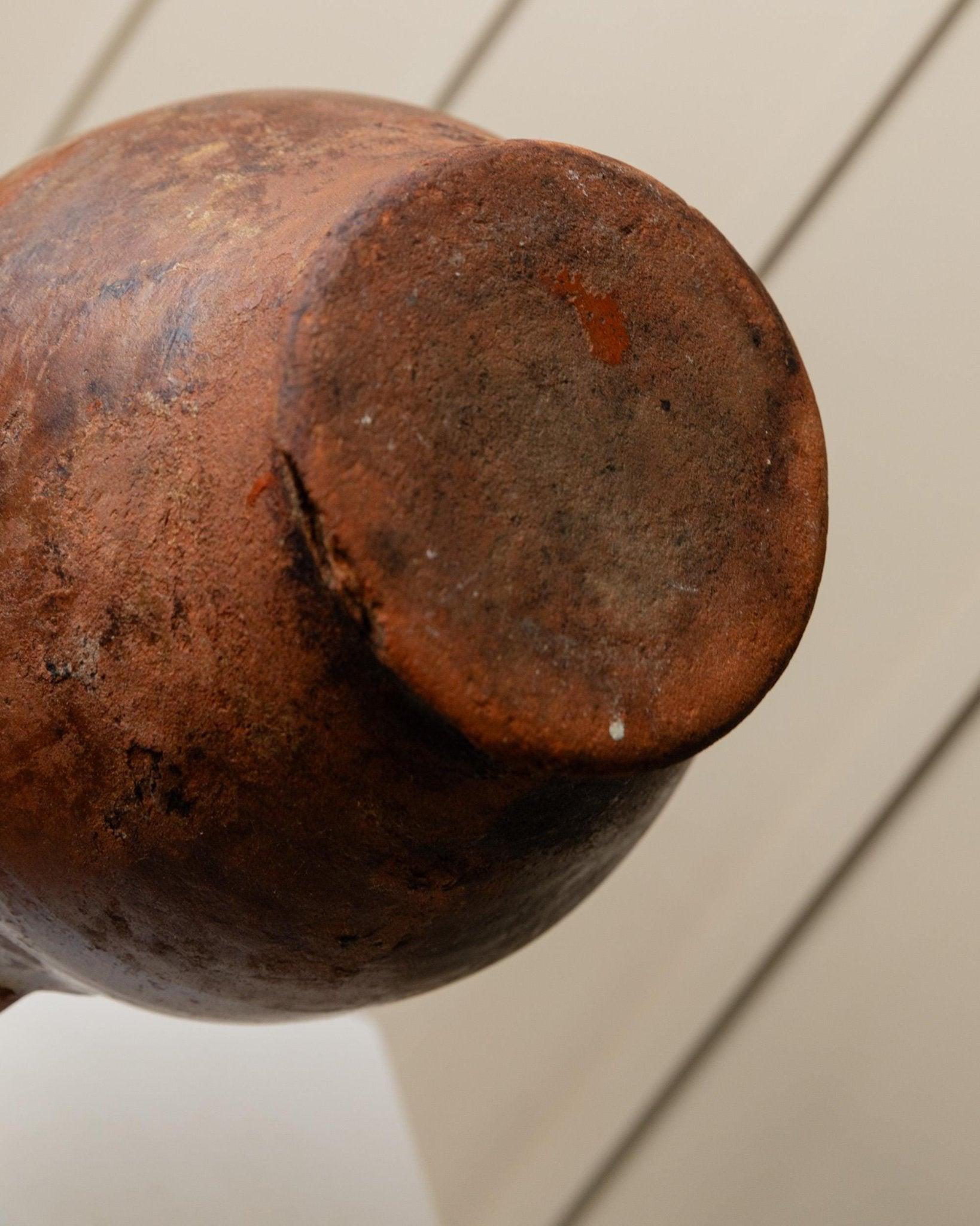 Antigua Confitera Rústica de Cerámica con Asas, Italia, Siglo XIX en venta 4