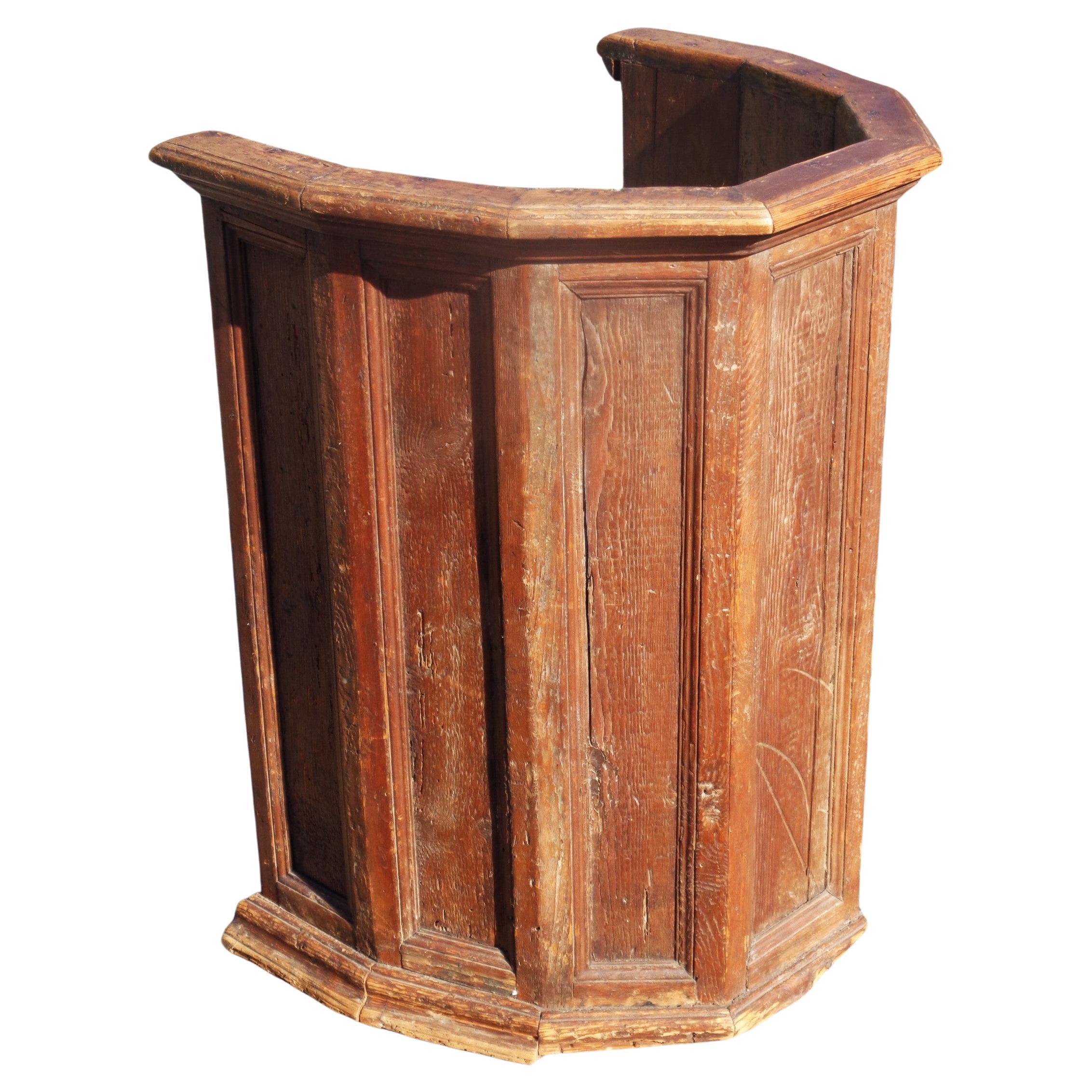 Antique 18th Century Rustic Choir Stall Barrel Chair For Sale 5