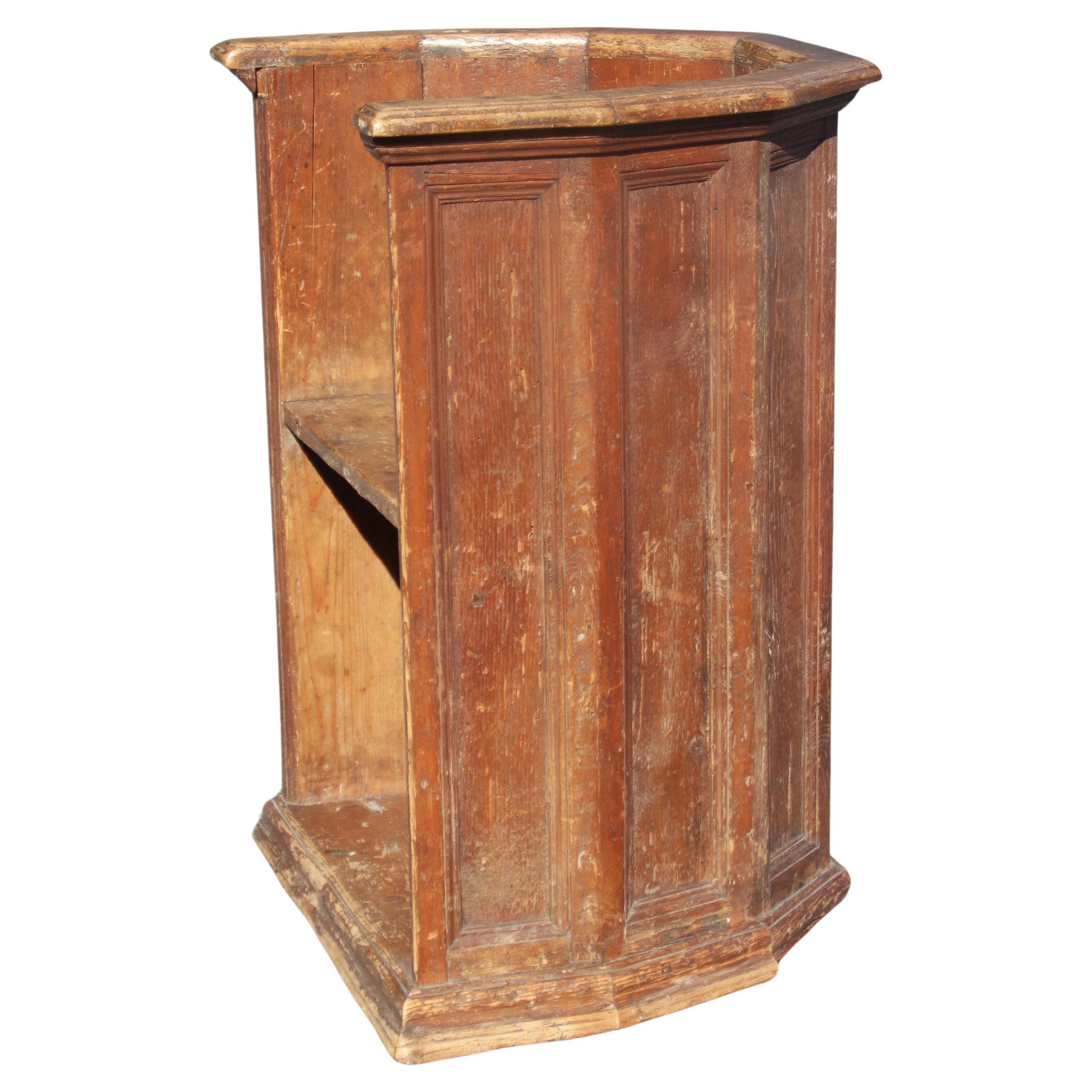 Antique 18th Century Rustic Choir Stall Barrel Chair For Sale 7