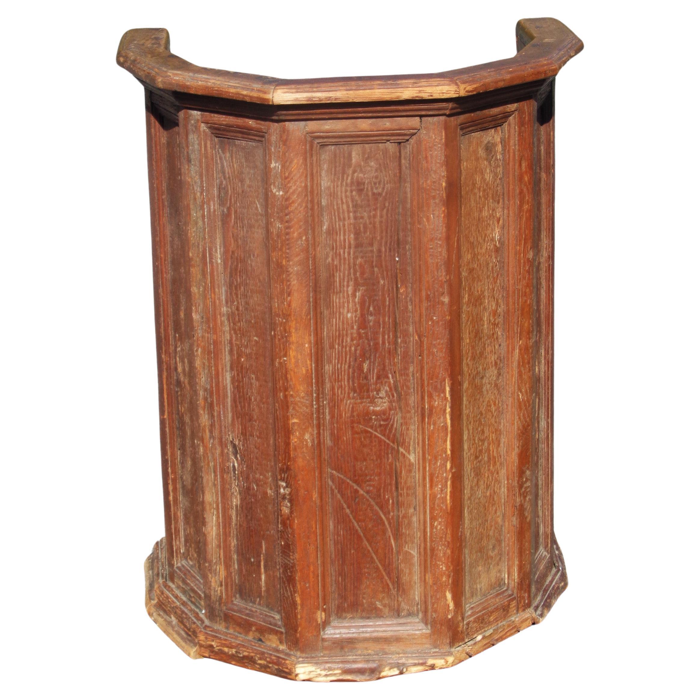 Antique 18th Century Rustic Choir Stall Barrel Chair For Sale 4