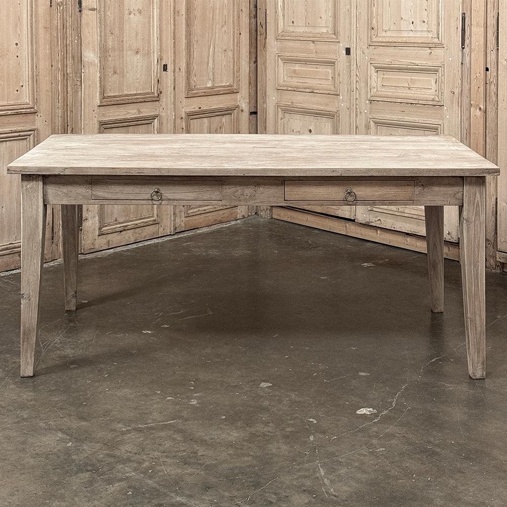 Antique Rustic Country French Desk ~ Dining Table in Sycamore In Good Condition For Sale In Dallas, TX