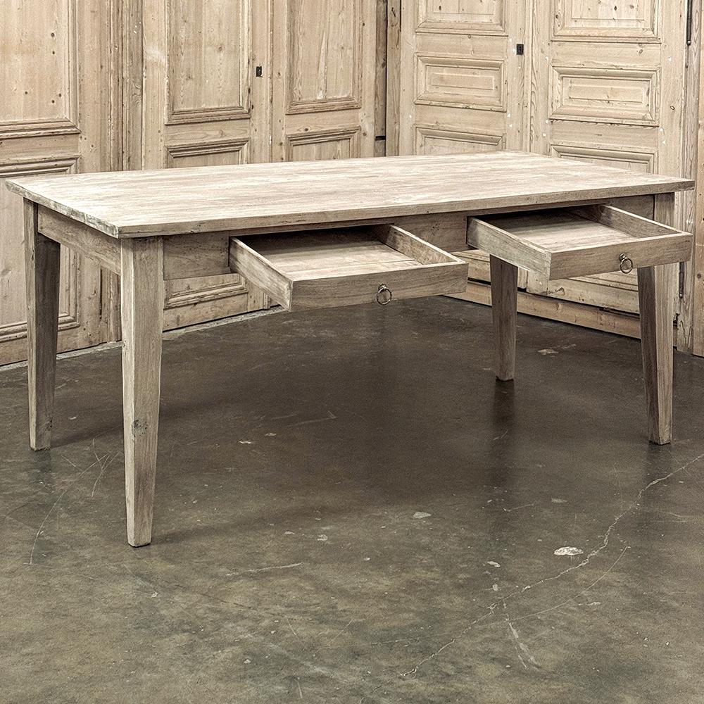 20th Century Antique Rustic Country French Desk ~ Dining Table in Sycamore For Sale