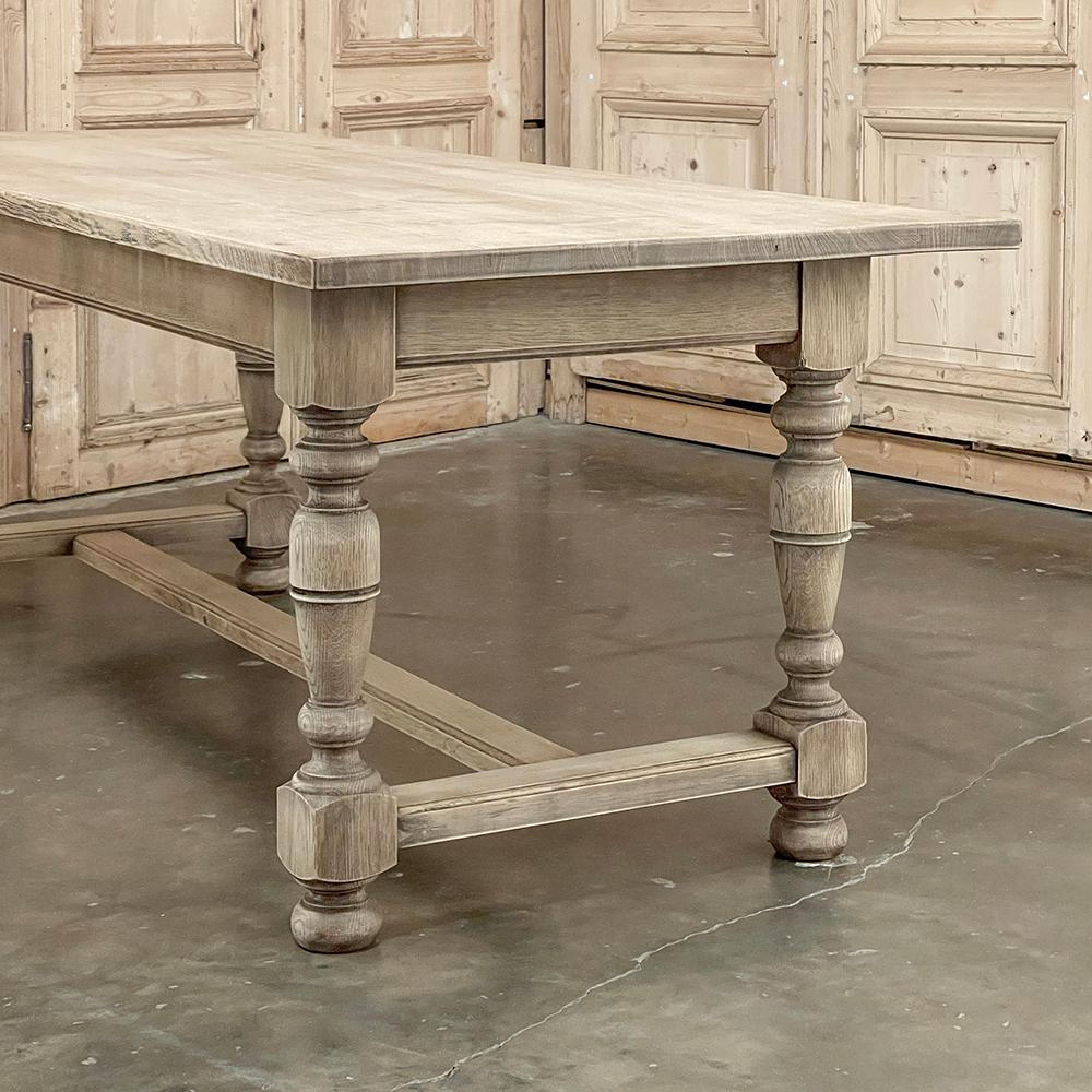 Antique Rustic Country French Farm Table ~ Dining Table in Stripped Oak For Sale 7