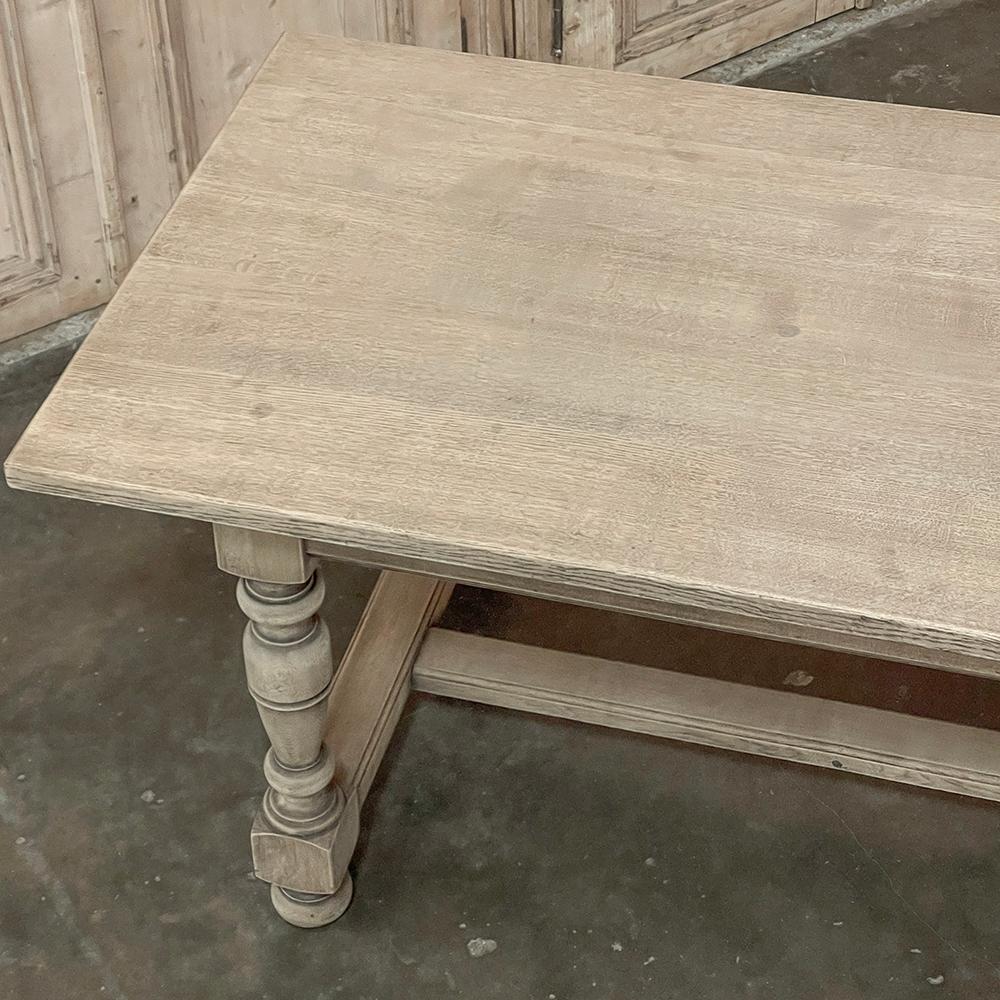 Antique Rustic Country French Farm Table ~ Dining Table in Stripped Oak For Sale 2