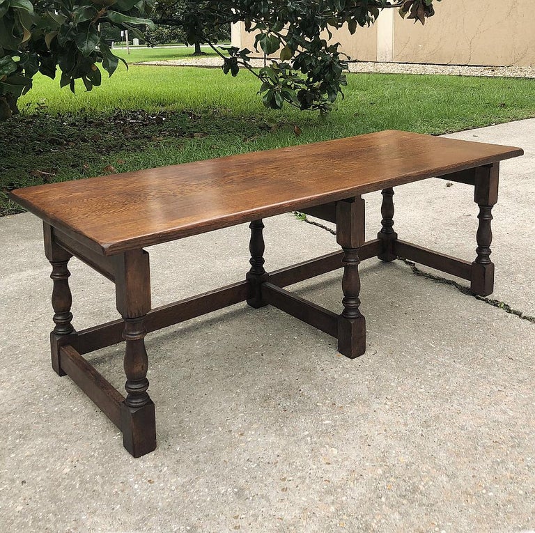 Antique Rustic Country French Nesting Coffee Table Set For Sale 2