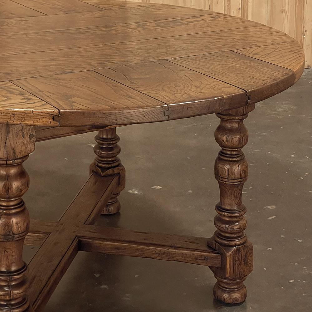 Antique Rustic Country French Round Dining Table 8