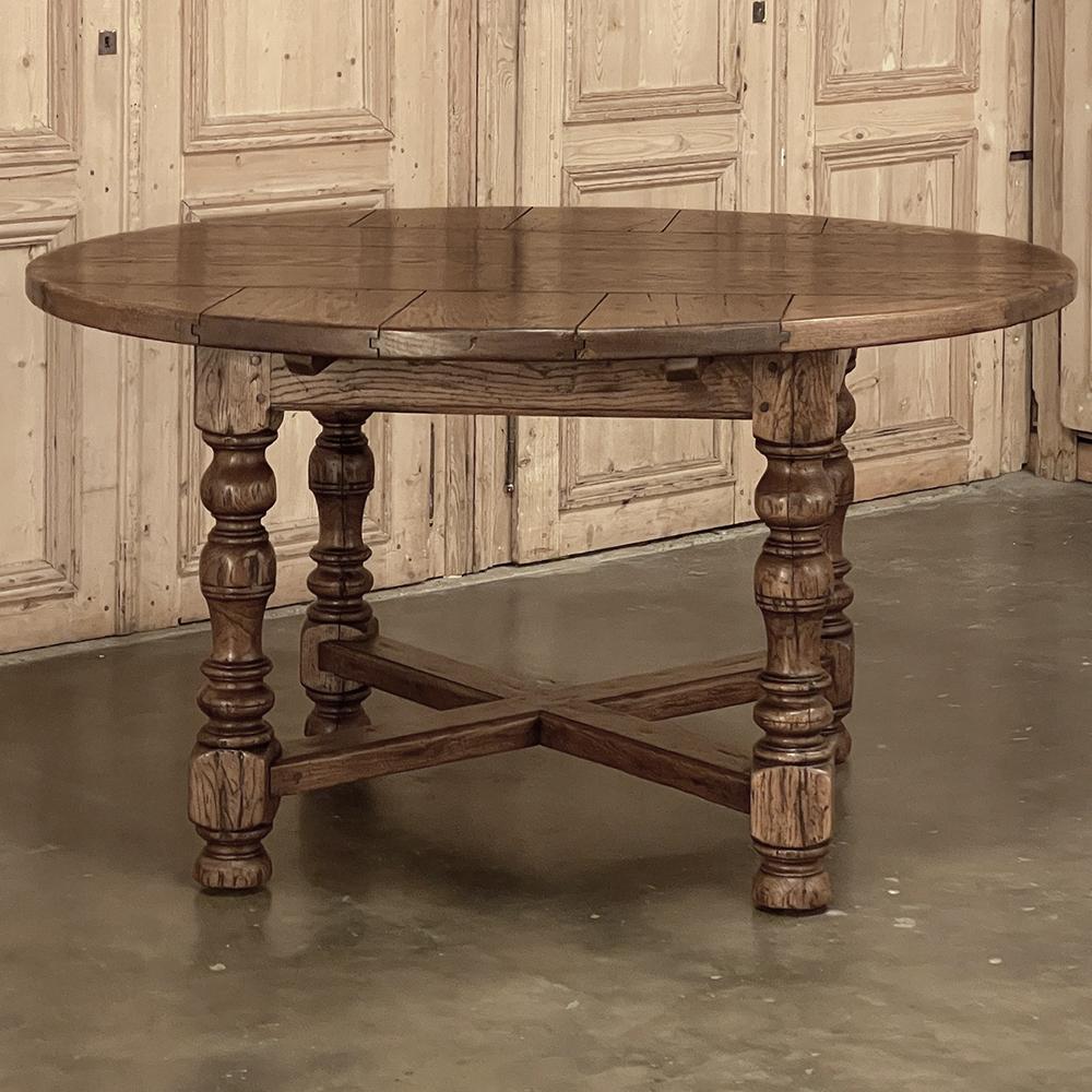 Hand-Crafted Antique Rustic Country French Round Dining Table