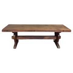 Antique Rustic Country French Trestle Coffee Table