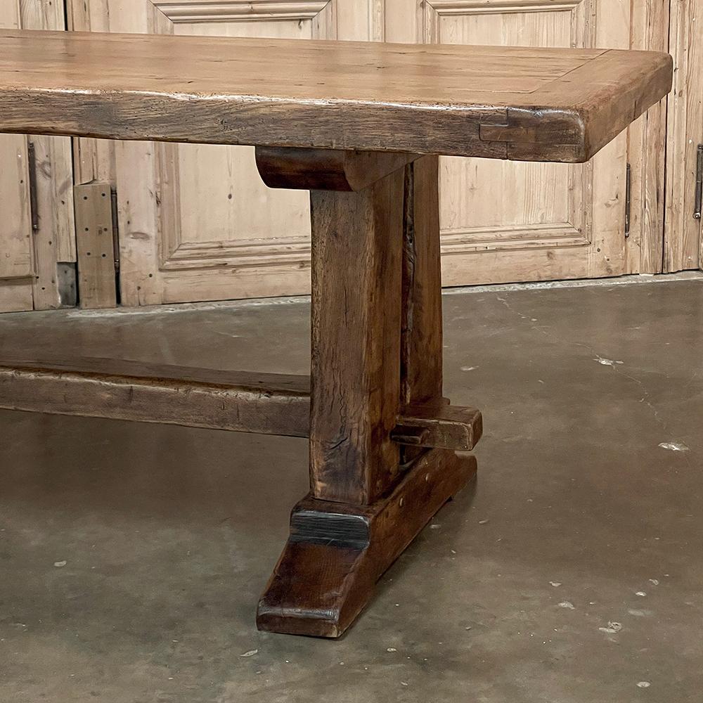 Antique Rustic Country French Trestle Dining Table 6