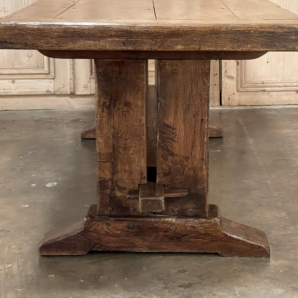 Antique Rustic Country French Trestle Dining Table 8