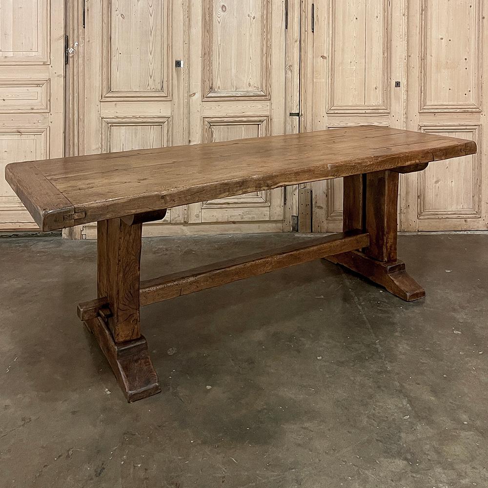 Antique Rustic Country French Trestle Dining Table 9