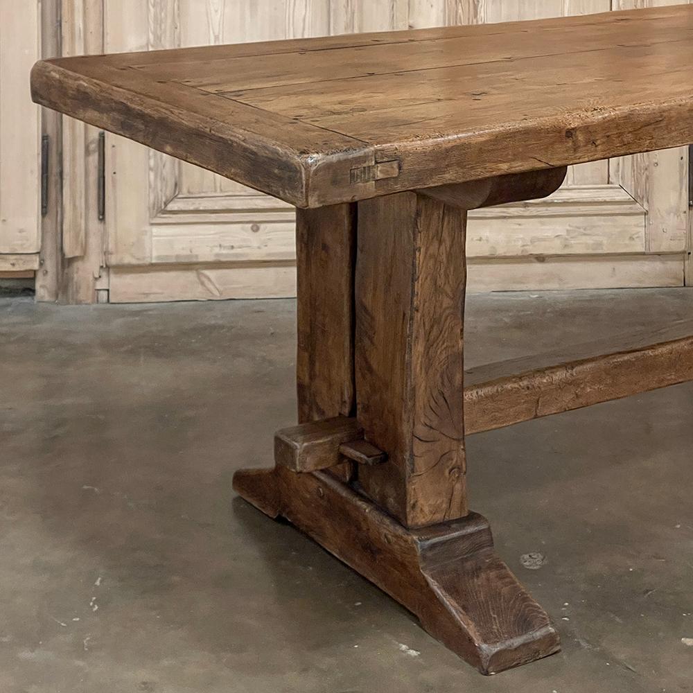 Antique Rustic Country French Trestle Dining Table 10